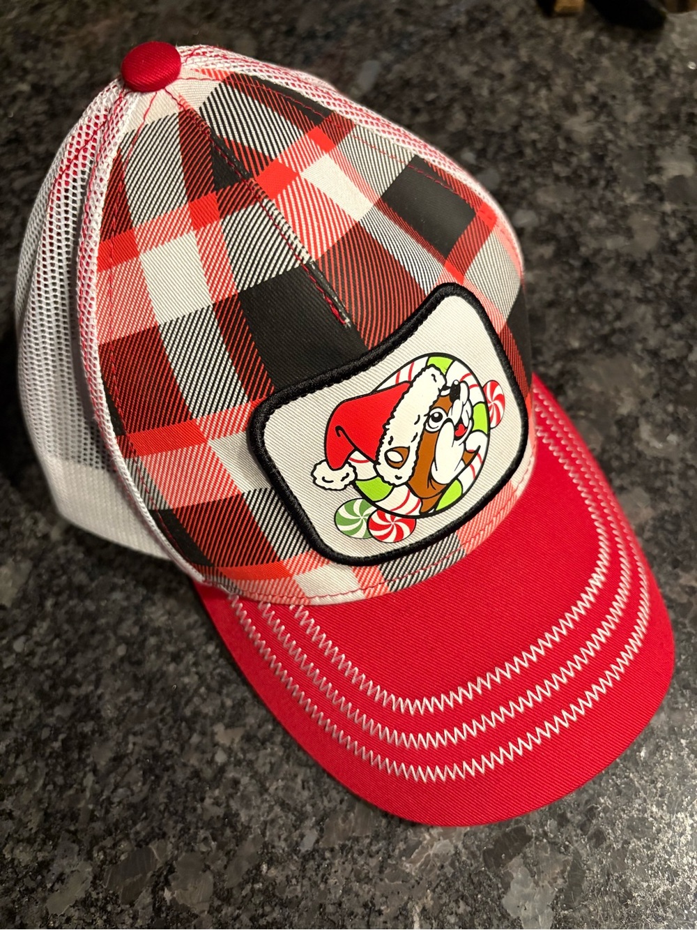 Red Plaid Holiday Trucker Hat seasonal limited